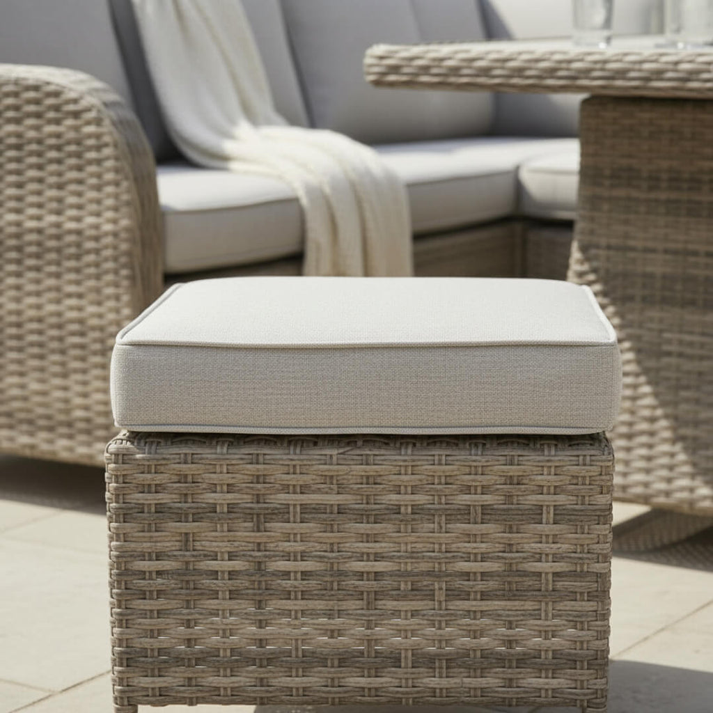L Corner Sofa Set with Firepit Table