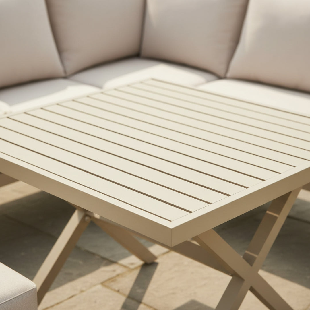 Square Corner Set with 2 Stools & X-leg Dining Table