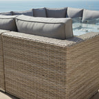 50p Corner Sofa Set with 2 Stools & Firepit Table