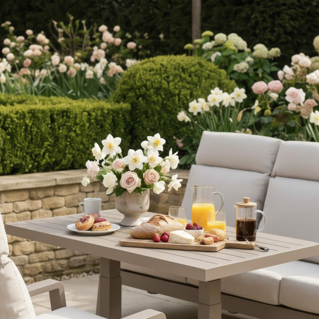 Reclining 3-Seater Sofa Set with 2 Reclining Armchairs & Piston Height Adjustable Table