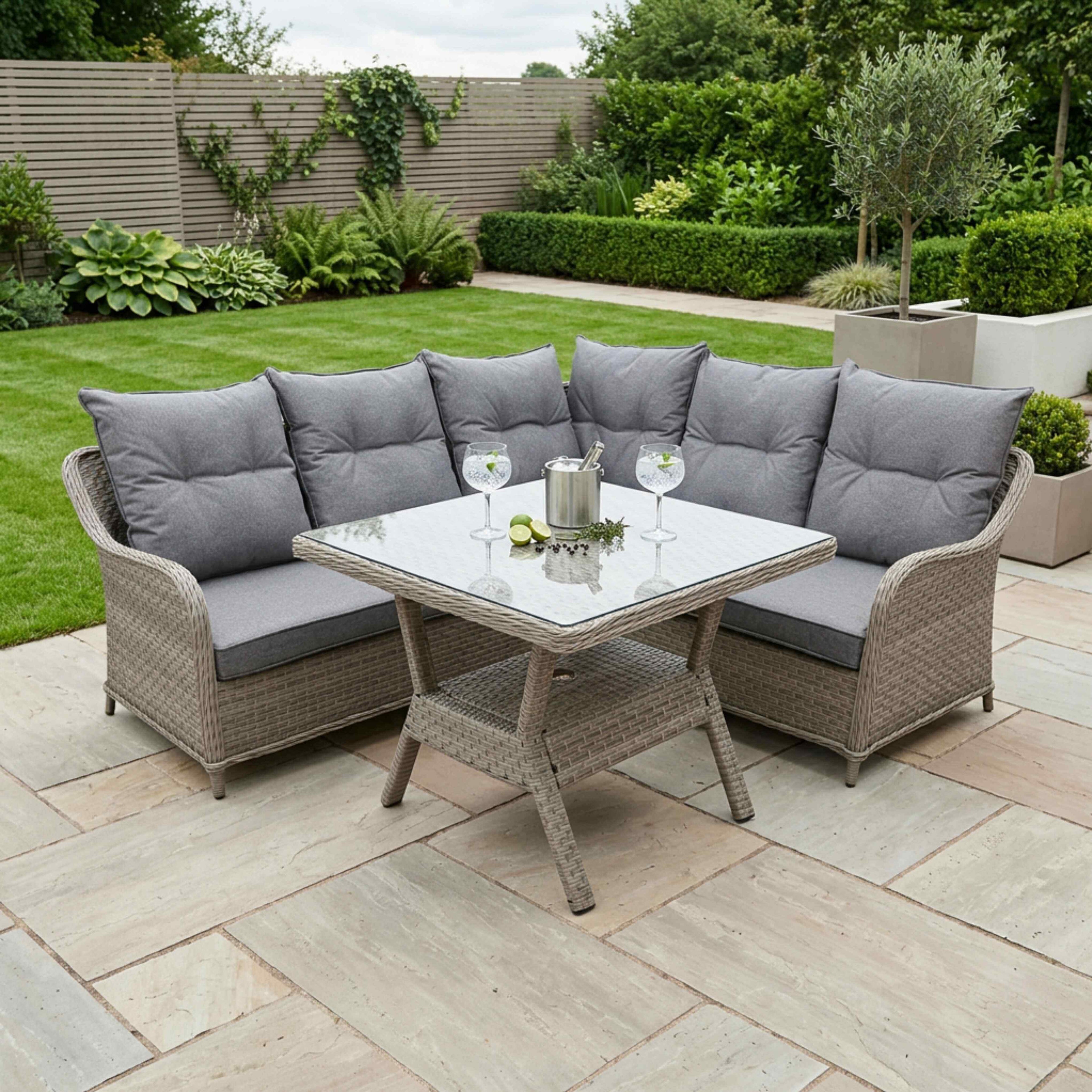Square Corner Set with 2 Armless Chairs & Standard Table