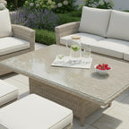 3-Seater Sofa Set with 2 Armchairs & Height Adjustable Table