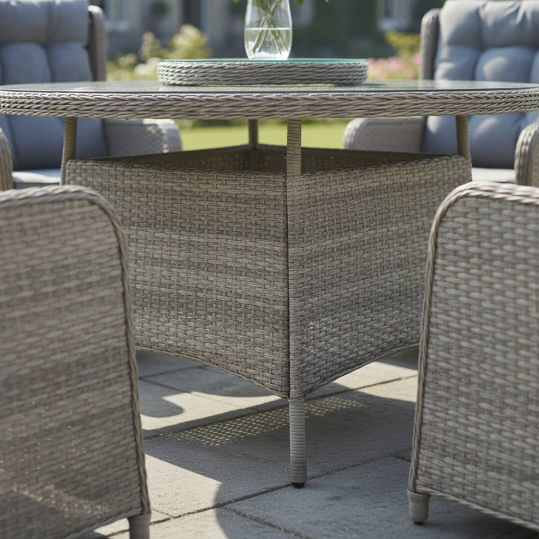 6 Chair Reclining Wingback Dining Set