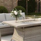 3-Seater Sofa Set with 2 Armchairs & Firepit Table