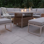L Corner Sofa Set with Bench, Stool & Height Adjustable Table