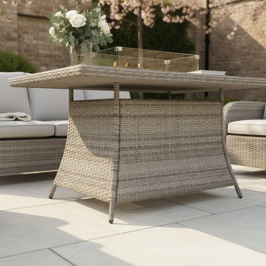 3-Seater Sofa Set with 2 Armchairs & Firepit Table