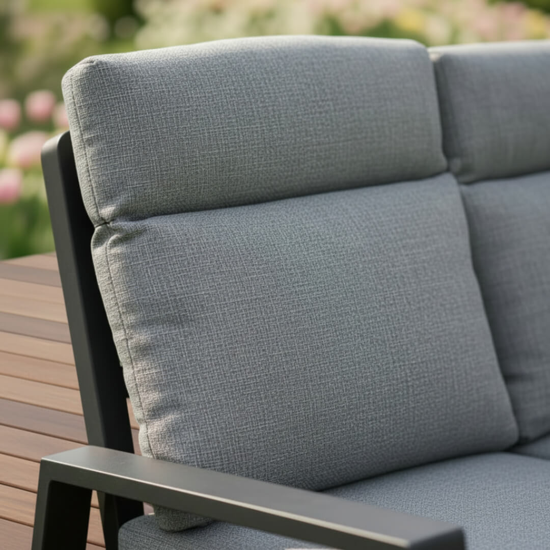 Reclining L Corner Sofa Set with 2 Stools & Piston Height Adjustable Table