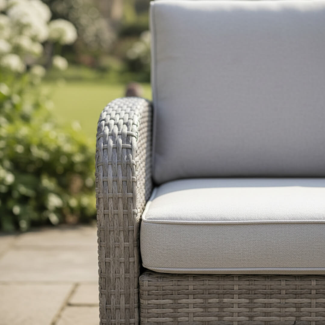 2-Seater Sofa Set with 2 Armchairs & Firepit Table