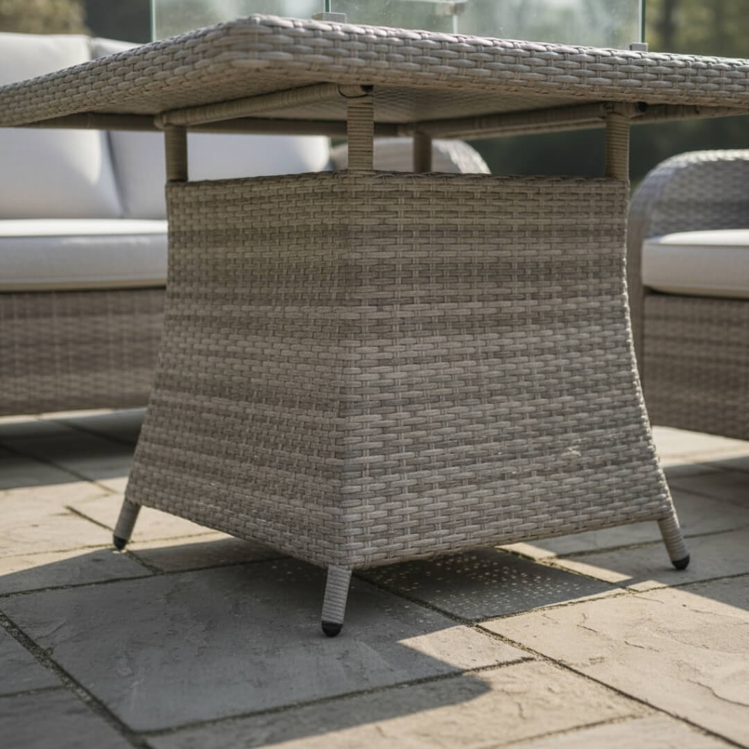 2-Seater Sofa Set with 2 Armchairs & Firepit Table