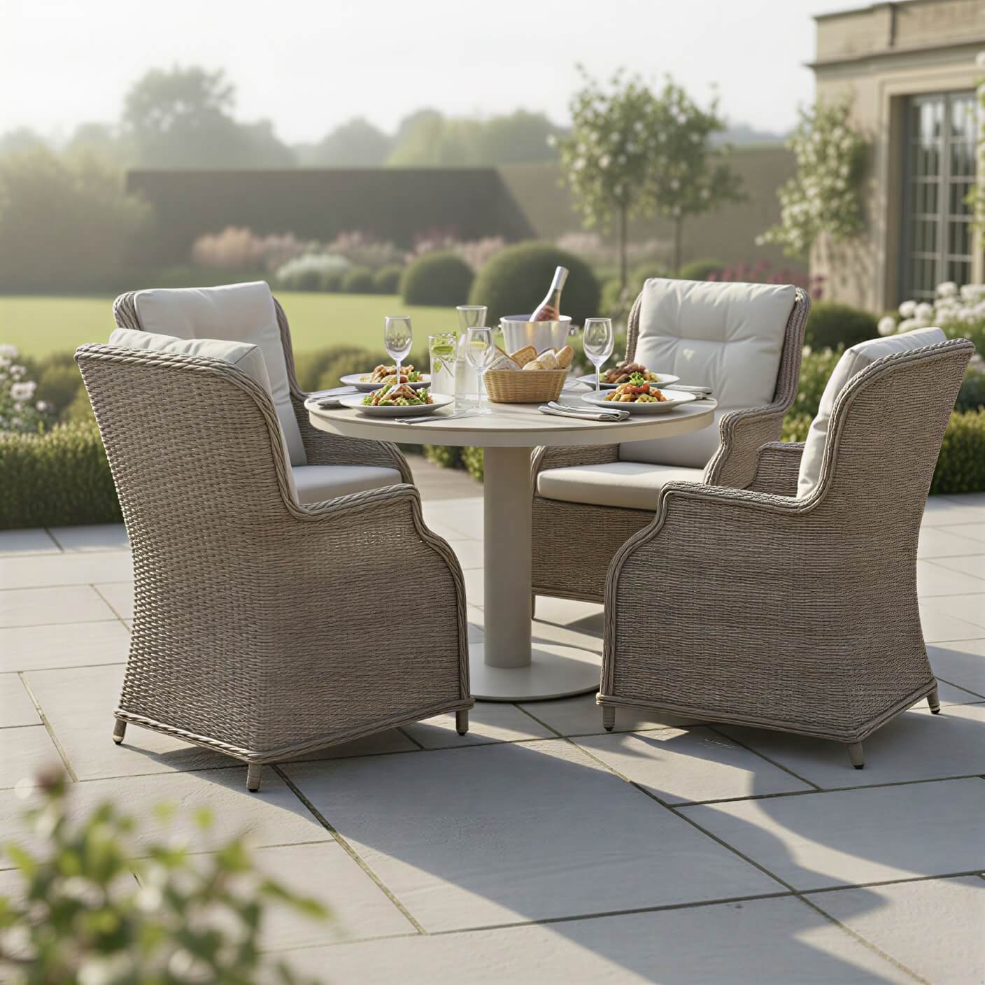 4 Chair Wingback Dining Set