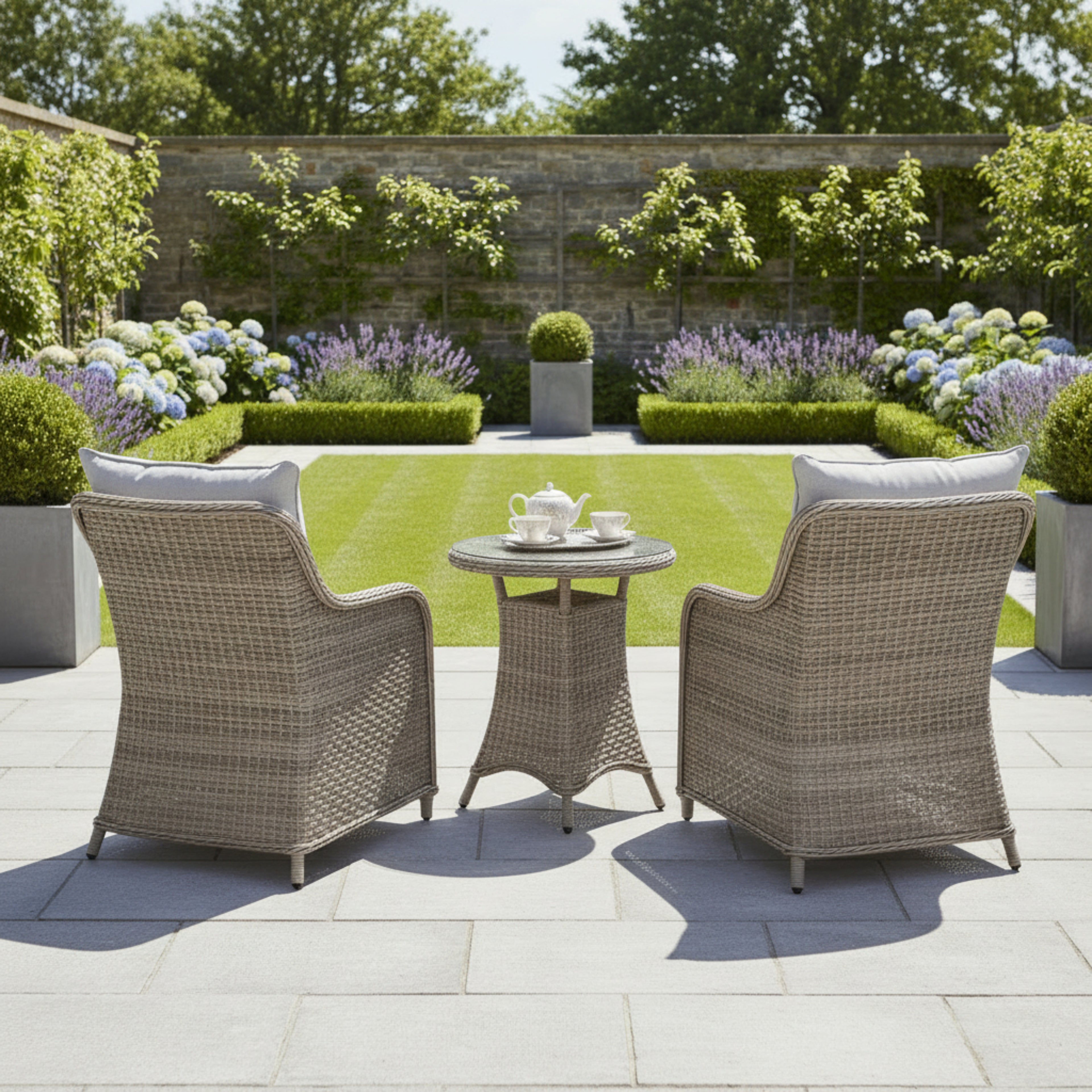 2 Chair Lounge Bistro Set with Side Table