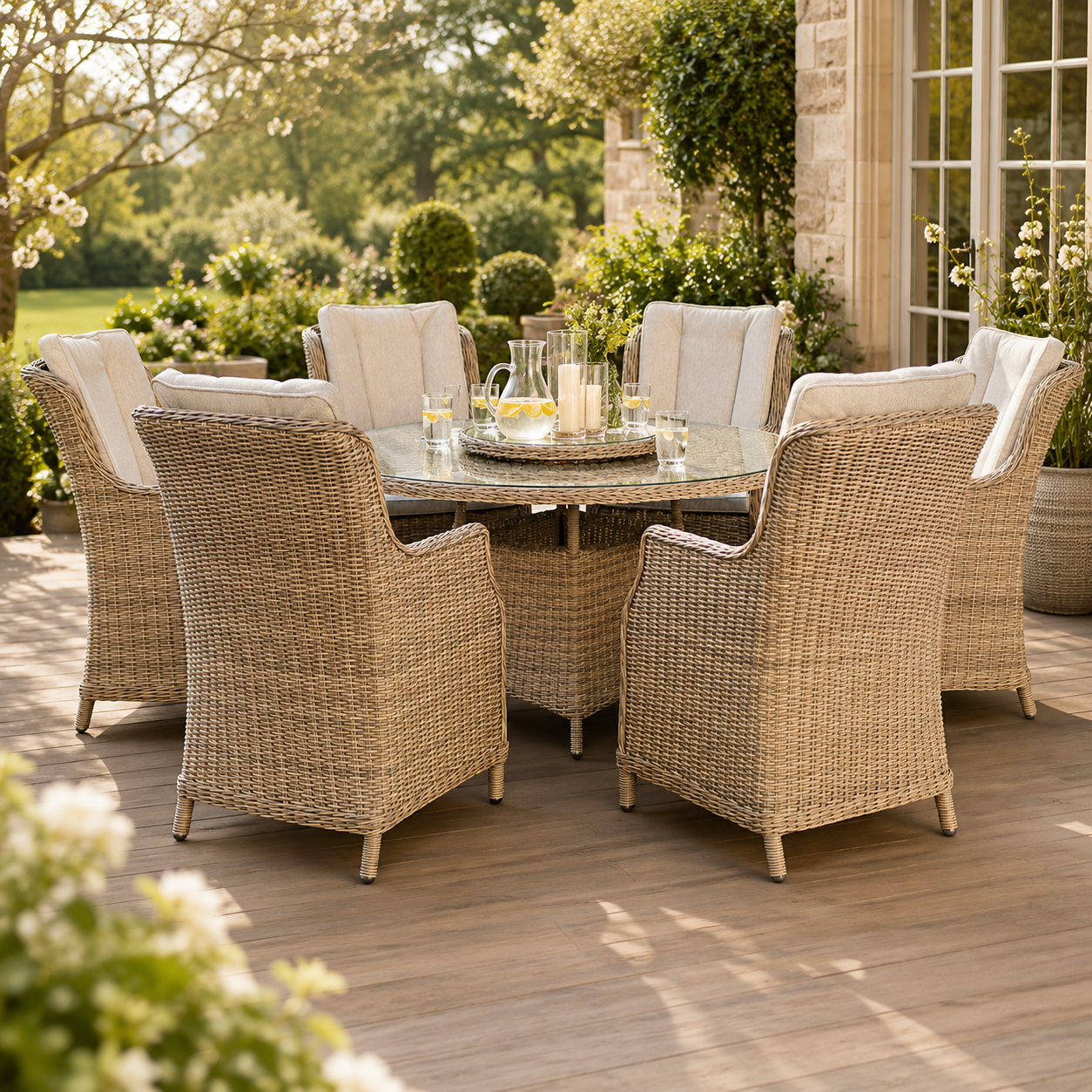 6 Chair Wingback Dining Set