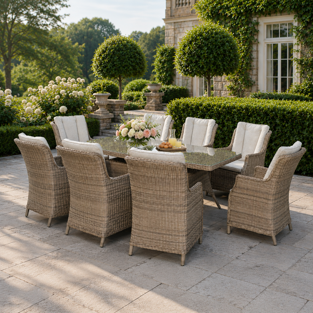 8 Chair Wingback Dining Set